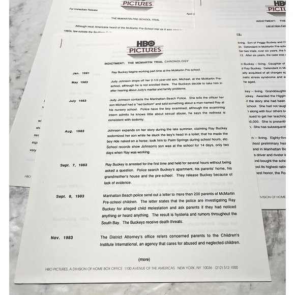 HBO Movie Press Kit Indictment The McMartin Trial 1995 James Woods Photo Slides - Picture 2 of 9